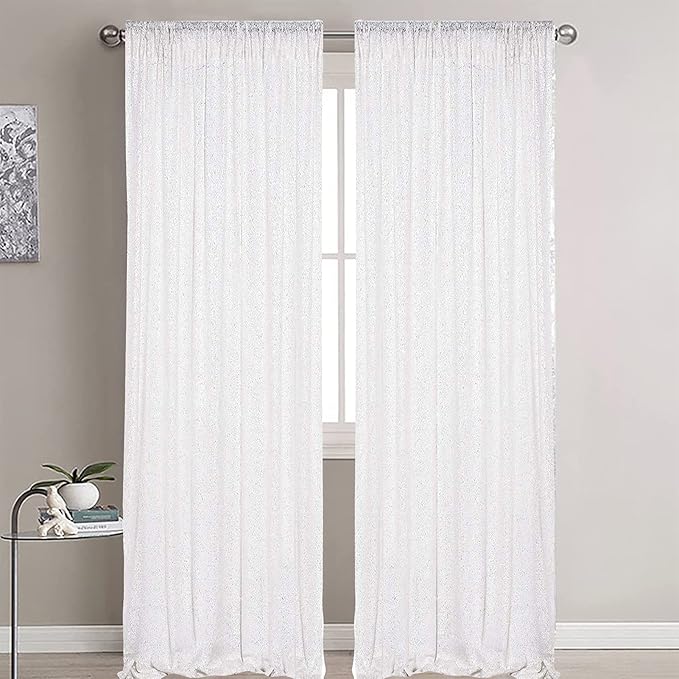 White Sequin Backdrop 2 Panels 2FTx8FT Glitter Drapes Sparkle Photo Backdrop Party Wedding Baby Shower Curtain Sparkle Photography Background Party Decor