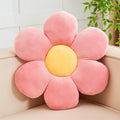 Pink Flower Pillow, 19.6" Cute Flower Shaped Floor Pillow, Aesthetic Floral Plush Daisy Decorative Throw Pillows for Bed Sofa Couch