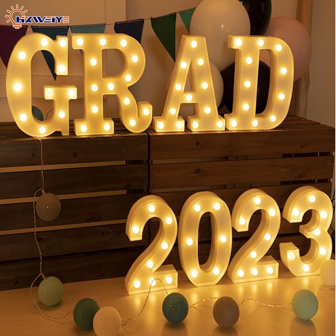 HXWEIYE Light Up Numbers-2, LED Marquee Number Lights Sign 26 Alphabet and 10 Number Big Light Led Letters for Party Birthday Bar Battery Powered Christmas Decor Letter Lights (Warm White)