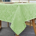 SASTYBALE Jacquard Damask Tablecloth Rectangle 52 x 70 Inch Light Green, Spill Proof Oil Proof Wrinkle Resistant Tables Cloth, Polyester Table Cover for Summer Dining, Party, Indoor, Outdoor