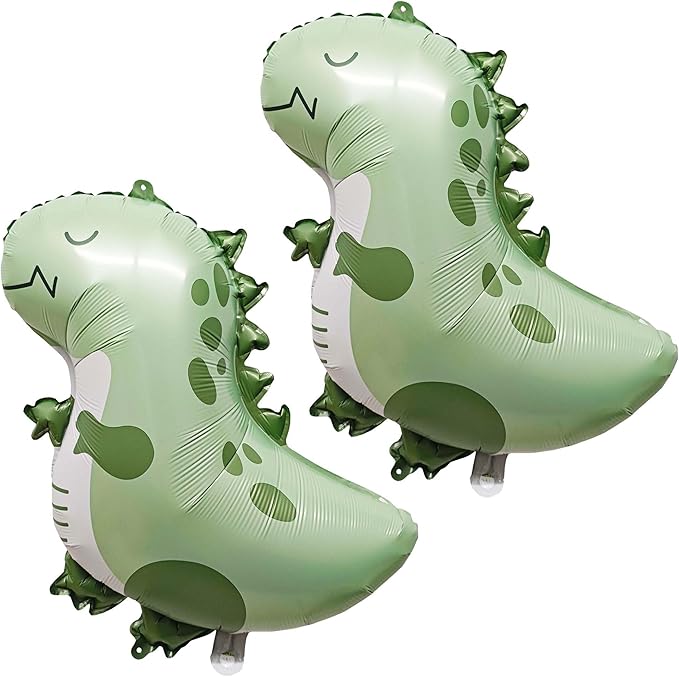 2PCS Matte Dinosaur Animal Balloons Cute inflatable dinosaur Foil Balloons for Dinosaur themed Birthday Party Baby Shower Decoration Kids Jungle Theme Birthday Party Supplies Decor