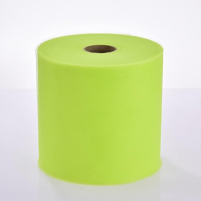 Tulle Fabric Roll, 6” by 200 Yards (600FT) Tulle Organza Fabric Spool for DIY Tutu Skirt Baby Shower Decor Wedding Backdrop Crafts Birthday Party Supplies(Autumn Green)