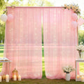 10×8ft Tulle Backdrop Curtains with Lights String - 300LED Fairy Lights Sheer Curtain Backdrop for Weddings Baby Shower and Birthday Party Decorations(2 Panels 5×8ft)