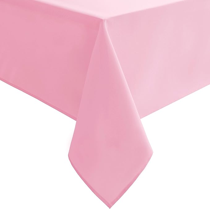 Hiasan Small Tablecloth for Square Tables - Waterproof and Spillproof Washable Fabric Table Cloth Dining, Spring Party, Outdoor Picnic (Pink, 40 x 40 Inch)