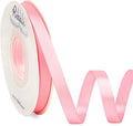 Ribbli Double Faced Pink Satin Ribbon,3/8” x Continuous 25 Yards,Use for Bows Bouquet,Gift Wrapping,Floral Arrangement