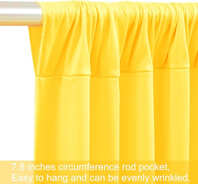 40ft x 12ft Yellow Backdrop Curtains Wrinkle Free Backdrop Curtain for Wedding Parties Yellow Fabric Backdrops Drapes Back Drop Cloth Bridal Shower Stage Curtains Wedding Decorations for Reception