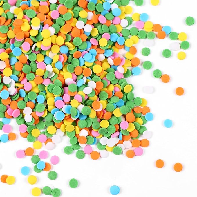 Edible Spring Confetti Sprinkles, Rainbow Sprinkles for Cake Decorating, Funfetti Sprinkles, Round Sprinkles for Spring Cupcakes, Cakes, Cookies, Ice Cream(120g/4.23oz)