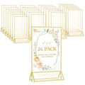 EHWINE 26 Pack 4×6 Clear Acrylic Sign Holder with Gold Borders and Vertical Stand, Double Sided Table Menu Holders Picture Frames for Wedding Table Numbers, Restaurant Signs, Photos and Art Display