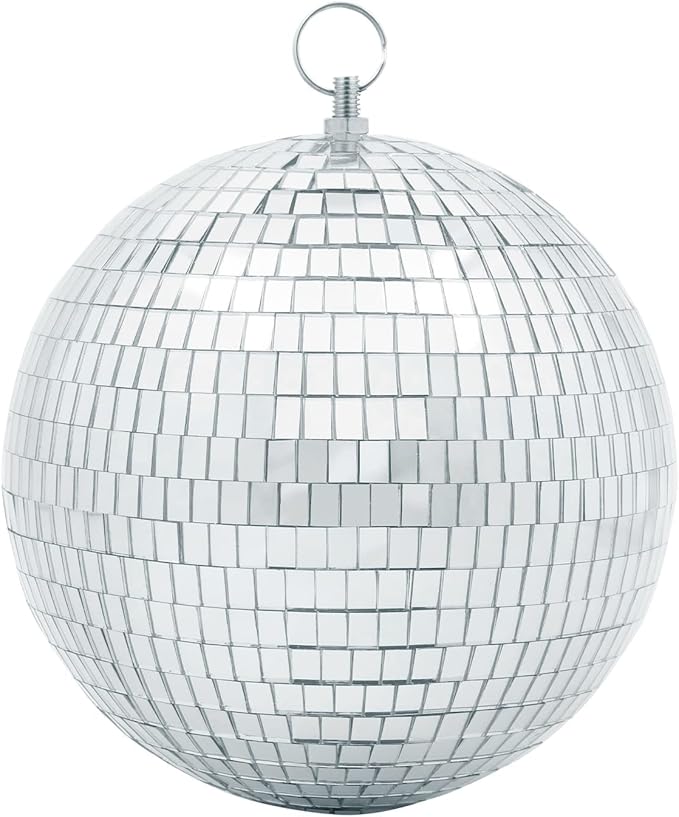 Mirror Disco Ball Decor with Hanging Ring 8" Large Silver Disco Ball Ornament for Disco Party Decorations,70s Theme Party, DJ, Wedding, Birthday,Christmas