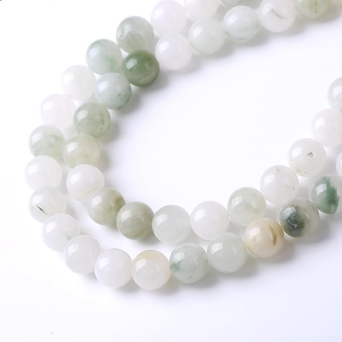 Blue and White Streamer Stone Beads for Jewelry Making DIY Craft Gemstone Beads Kit (10mm, 35pcs) Smooth Healing Crystal Beads for Bracelets, Necklaces, Home Decor