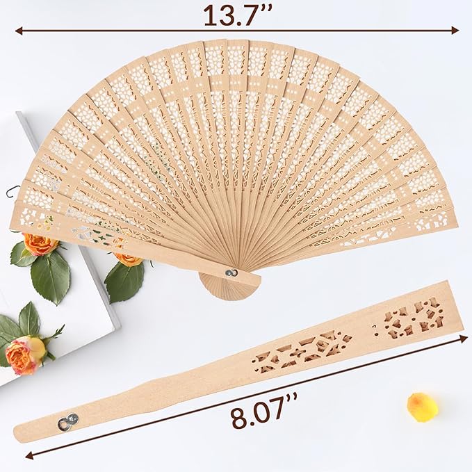 1Pcs Personalized Folding Hand Fans Custom Engraved Summer Wedding Fans,Personalized Wooden Fans Party Favor Bridal Shower Gifts for Guests