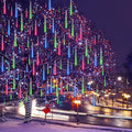 Meteor Shower Lights UL Certified 192LEDs 8 Tubes Falling Rain Drop Christmas Icicle Cascading Lights for Xmas Tree Halloween Decorations Wedding Party Holiday Garden Decor, Multicolor