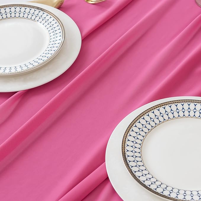 6Pack 9ft Chiffon Table Runner 14x108 Inch Sheer Romantic Table Runner for Wedding Birthday Party Bridal Shower Outdoor Decoration-Fuchsia