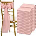 fani 120 PCS Rose Gold Satin Chair Sashes Bows Universal Chair Cover for Wedding Reception Restaurant Event Decoration Banquet,Party,Hotel Event Decorations (7 x 108 inch)