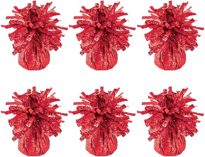 PMU 6 Pcs Kisses Balloon Weights - Decorative Balloon Weight for Christmas, Thanksgiving, Birthday, Party Favors, Wedding & Baby Shower - 6oz. Red, Pkg/6