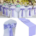 100 PCS Satin Chair Sashes Decorative Bow Chair Sashes Ties Back Ribbon Bows Chair Cover Band for Wedding Birthday Party Ceremony Reception Events Banquet Home Kitchen Decor(7 x108inch,Light Purple)