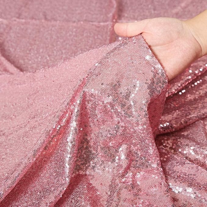 Poise3EHome Fuchsia Pink Sequin Backdrop Curtains, 2 PCS 5FT x 10FT Glitter Panels for Birthday Party Baby Shower Wedding Christmas Thanksgiving Holiday Festival Decor