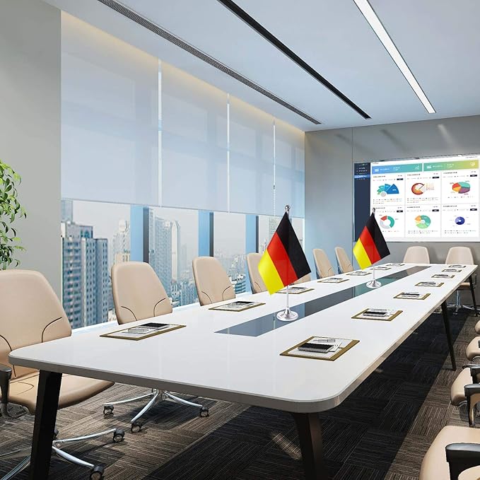 ZXvZYT 2 Pack Germany flag German Table Flag Small Mini German Desk Flags With Stand Base,International Festival Events Celebration Decorate,Home office Decorations