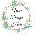Premium Custom Stickers Labels - Personalized Stickers for Businesses Logo and Name. Birthday Pets and Label Product Boxes Wedding Favors Waterproof Labels (wreath 7, 1.5 inch)