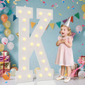 4FT Marquee Light Up Letters - Large Marquee Letters 4 Feet Tall for Birthday Party Decorations, Big Letter for Wedding Event Marry Me Baby Shower Bridal Shower, Letter K