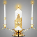 Irenare Unity Candles with Holder for Wedding Ceremony Wedding Decortions Accessories Glass Candle Holder Pillar Candle for Formal Events Church(Gold Wedding)