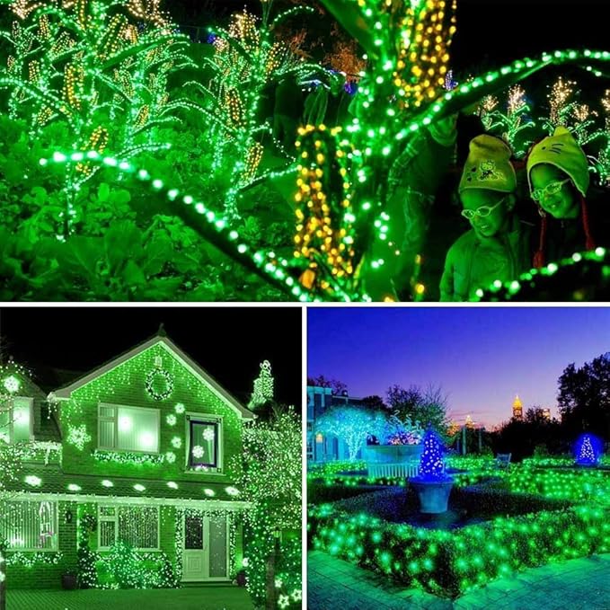 Toodour Solar Christmas Lights, 72ft 200 LED 8 Modes Outdoor Christmas String Lights, Waterproof Solar String Light for Xmas Tree, Fence, Holiday, Party, Balcony, Outdoo Xmas Decorations - Green