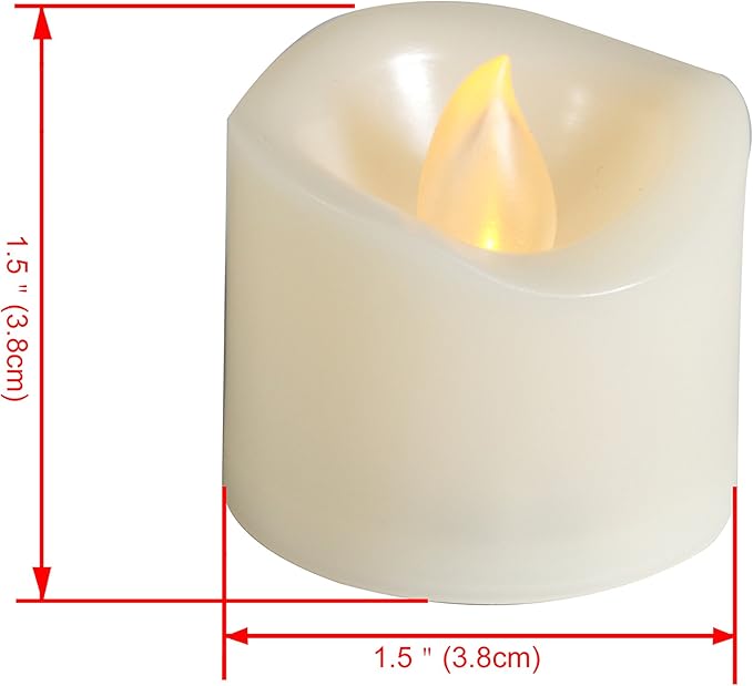 CANDLE CHOICE Battery Operated Flameless Tea Lights Votives Realistic Flickering Fake Electric LED Tealight Candles Set for Halloween Christmas Party Wedding Decorations Batteries Included 6 Pack