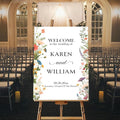 Personalized Wildflower Wedding Welcome Sign, Floral Personalized Sign for Reception, Printed Wedding Decoration