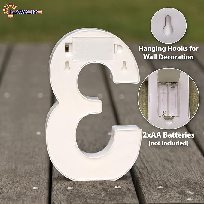 HXWEIYE Light Up Numbers-3, LED Marquee Number Lights Sign 26 Alphabet and 10 Number for Party Bar Birthday, Light Up Letters Battery Powered Warm White Christmas Decoration Numbers Lights