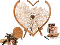 Personalized Wooden Wedding Guest Book Alternative – Rustic Heart Round or Rectangle Shape with Acrylic Display – Custom Gift for Couples
