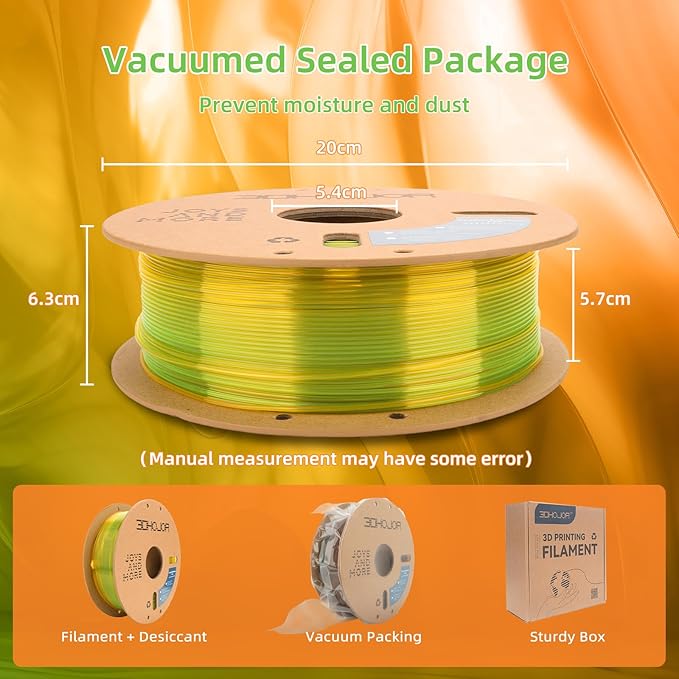 Transparent Multi Rainbow Color Change PLA 1.75mm 1KG 3D Printing Filament Crystal Rainbow PLA -Wheat Field