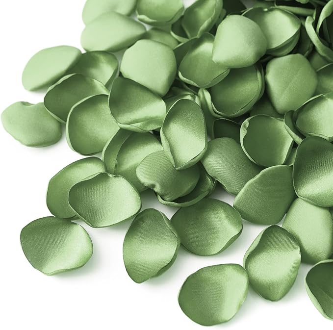 Ling's Moment Rose Petals, Silk Flower Petals for Wedding/Aisle/Flower Girl Baskets/Table Centerpiece Décor,etc.Olive Green 200pcs