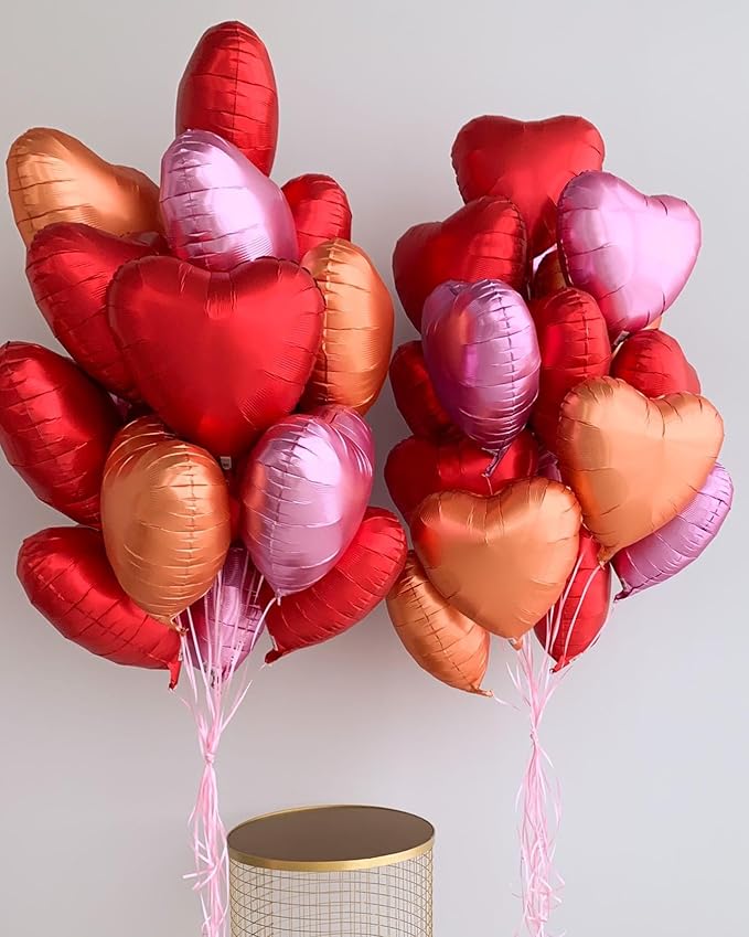 10pcs Baby Pink Heart Balloons - 18 Inch Light Pink Heart Shapes for Baby Shower, Wedding, Valentine's Day Decorations