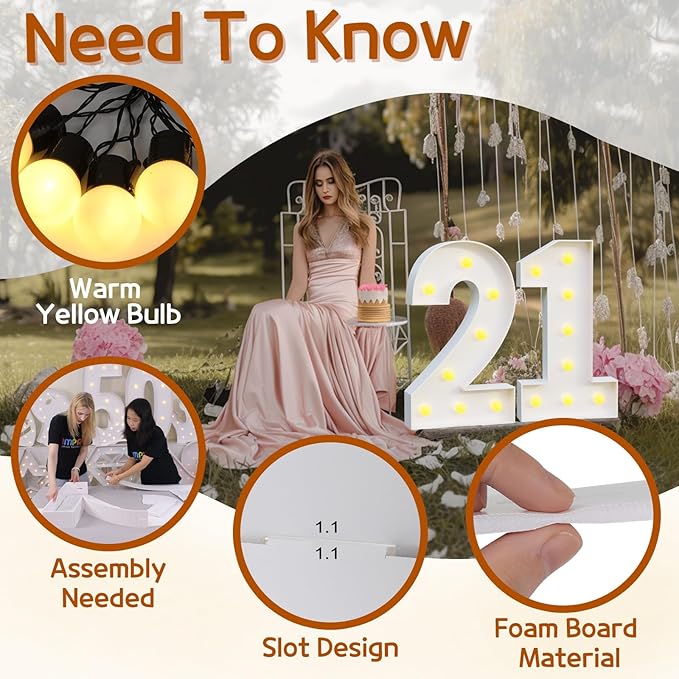imprsv Marquee Light Up Numbers, Mosaic 3FT Marquee Numbers for 15th 50th Birthday Decorations Anniversary Party Decor, Large 5 for Party Decorations (Need to Assemble)