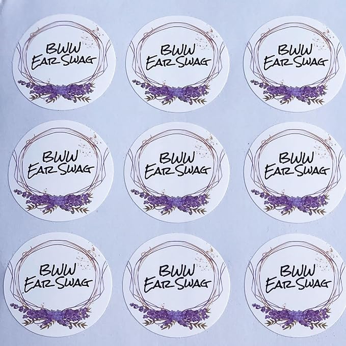 Custom Stickers for Weddings, Birthdays & Businesses - Personalized Labels with Your Logo - Waterproof, Fade and Heat Resistant - Pack of 100-1000 (Wreath V, 2 Inch)