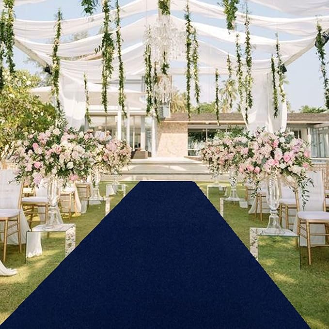 MODFUNS Aisle Runner for Wedding Navy Blue 4x15FT Aisle Runner Wedding Vintage Carpet Runner for Party Navy Carpet Rug for Hallway Celebration Carpet Rug Velvet Wedding Party Aisle Runway