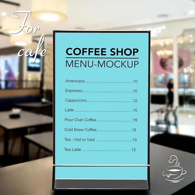 Zonon Acrylic Sign Holder 5x7, 6 Pack Vertical Double Sided Menu Display Stand with Borders, Double Sided Wedding Table Menu Holders Picture Frames for Restaurant, Christmas Party(8.5 x 11 Inch)