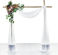VDS Pack of 1 Panel (30 Inch X 20 Feet) Wedding Arch Draping Fabric Sheer Chiffon Fabric Drapery for Wedding Ceremony Reception Swag Backdrop Canopy Chuppah ARBO Altars Decoration (White)
