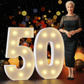 Marquee Numbers 3 Feet Tall Large Light Up Numbers 50th Birthday Decorations Women Men Big Yellow Light Outdoor Anniversary Decorations Balloon Arch Kit Party Backdrop 50