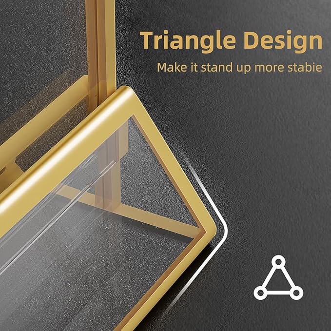 Gold Frames 5x7 Acrylic Sign Holder Double Sided Picture Frames for Wedding Table Number Menu Flyer Display for Office Home Party- Pack of 12