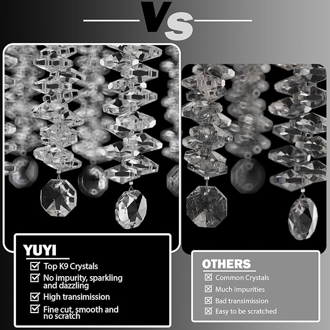 YUYI 118'' Modern Crystal Chandelier, Silver Chandelier for Entryway, Large Tree Branch Chandeliers for High Ceilings, Staircase, Foyer, Living Room, 28-Light 5-Tier Hanging Light Fixture