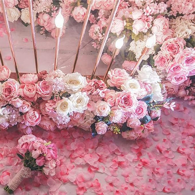 ocharzy 1000pcs Rose Petals Artificial Silk Flower Rose Petals for Wedding Decorations, Romantic Night, Valentine's Day, Parties, Events