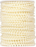 [118Feet] Pearl Beads Garland, 5MM 39Yards Faux Pearl Beads String Roll Bulk for DIY Craft Wedding Party Christmas Tree Decoration