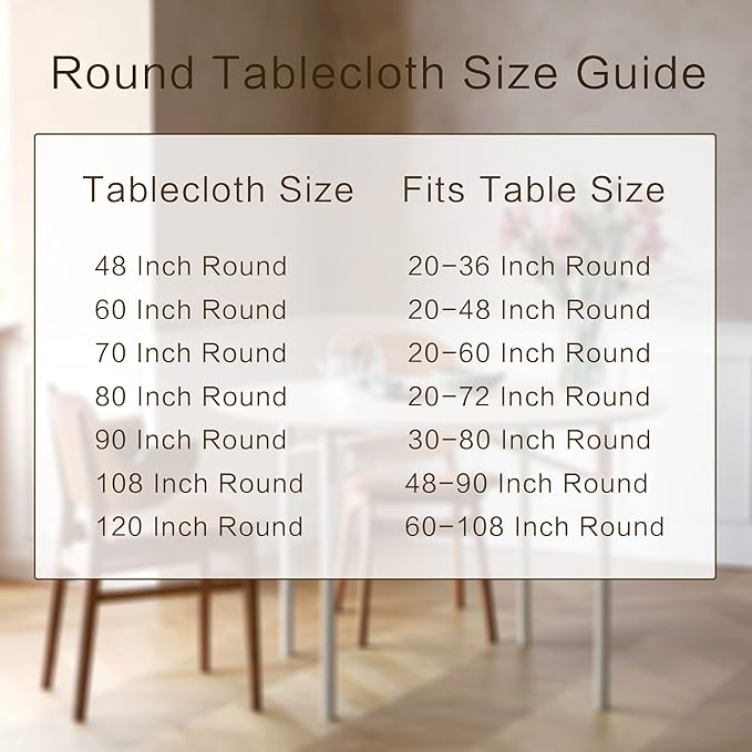 sancua Round Tablecloth - 70 Inch - Water Resistant Spill Proof Washable Polyester Table Cloth Decorative Fabric Table Cover for Dining Tables, Buffet Parties and Camping, Taupe