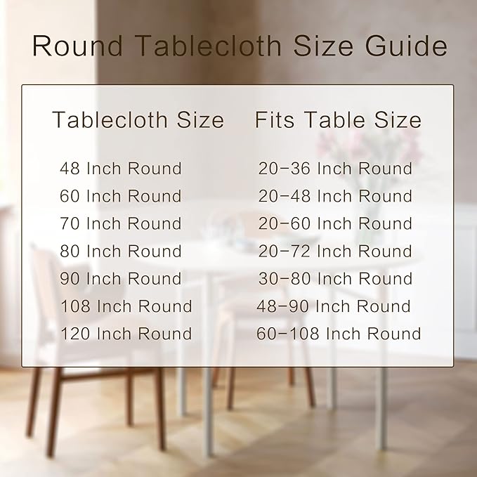 sancua Round Tablecloth - 70 Inch - Water Resistant Spill Proof Washable Polyester Table Cloth Decorative Fabric Table Cover for Dining Tables, Buffet Parties and Camping, Light Grey
