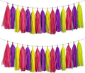 Pink Purple and Yellow Tassel Garland Banner Paper Tassels for Birthday Party Decorations,Pack of 15
