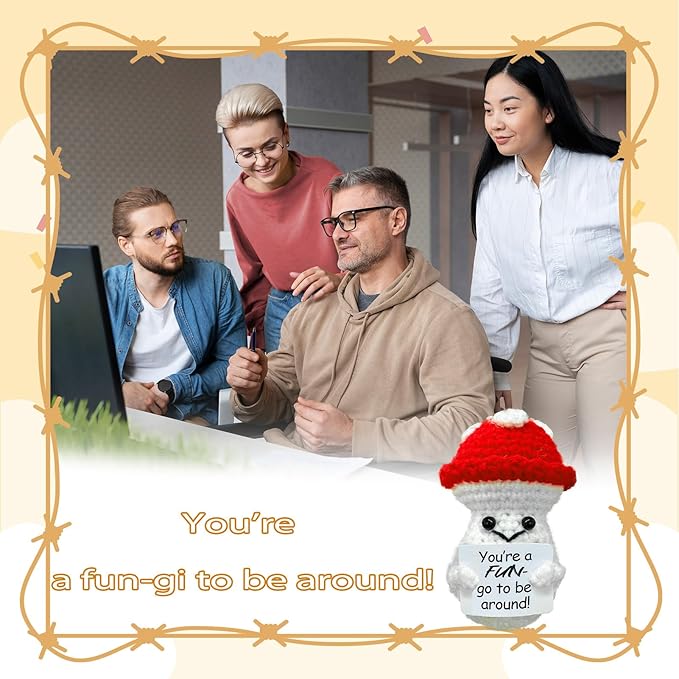 Birthday Gifts for Women Man-Emotional Cheer Support,Funny Handmade Mushroom,Unique Cute Presents for Her Him Women Men Friend Coworker Family