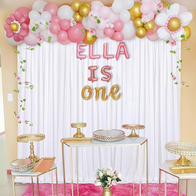 8ft x 8ft White Sequin Backdrop Curtain Sparkle Photo Backdrop for Wedding Birthday Wall Background Decorations