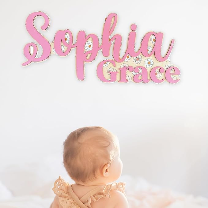 Wooden Name Signs For Nursery - Last Name Signs For Home - Baby Name Sign - Custom Wooden Name Sign - Baby Boy Girl Name Sign - Nursery Signs Decor - Birthday Wedding Event