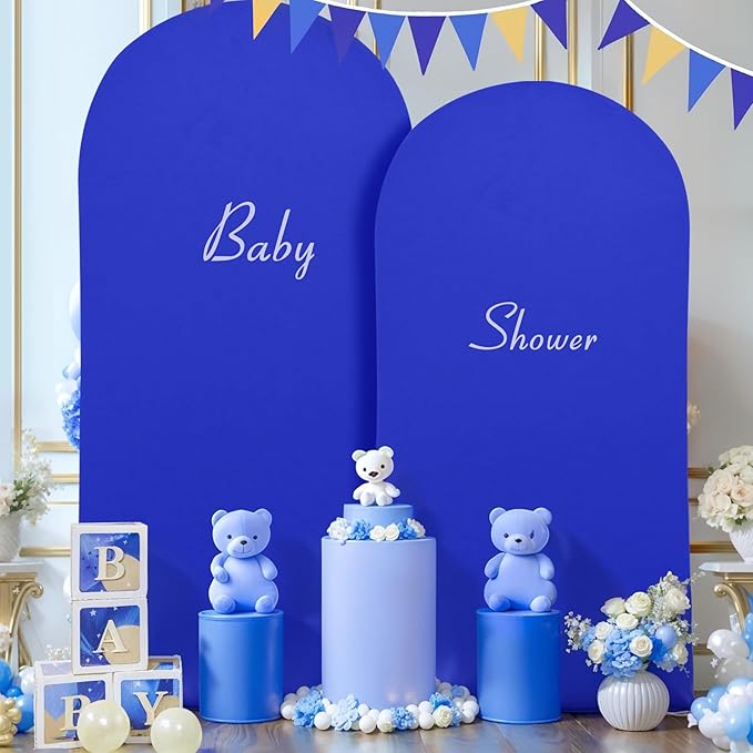 6FT Royal Blue Arch Backdrop Cover - Spandex Fitted Wedding Arch Stand Covers Round Top Chiara Arch Backdrop Cover for Birthday Party Banquet Photo Background Decoration